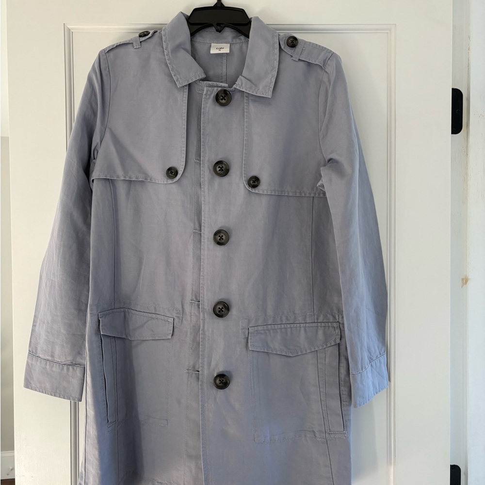 Cabi ladies light blue trench coat.
